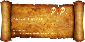 Panka Patrik névjegykártya